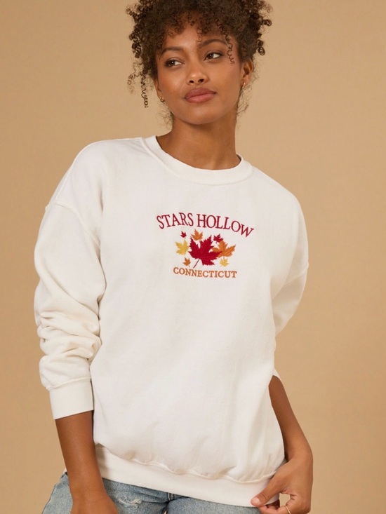 Altar'd State Sweaters - Stars Hollow Connecticut Cream Graphic Pullover Sweater